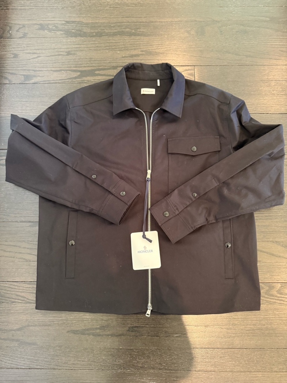 Moncler Men's Black Lightweight Zip Shirt Jacket